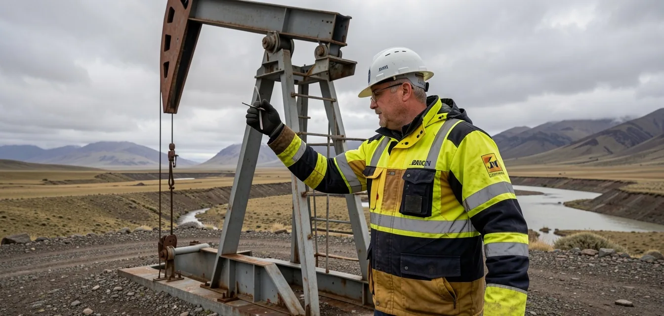 Ingeniero de petróleo supervisando operaciones